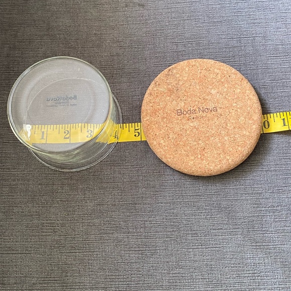 Vtg Signe Persson Melin Boda Nova Sweden Glass Heat Resistant Bowl & Cork Trivet - Picture 6 of 7